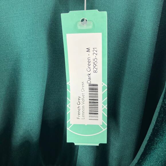 NWT FRENCH GREY Lennon Velvet Dress Dark Green Sleeveless Medium - Picture 4 of 5